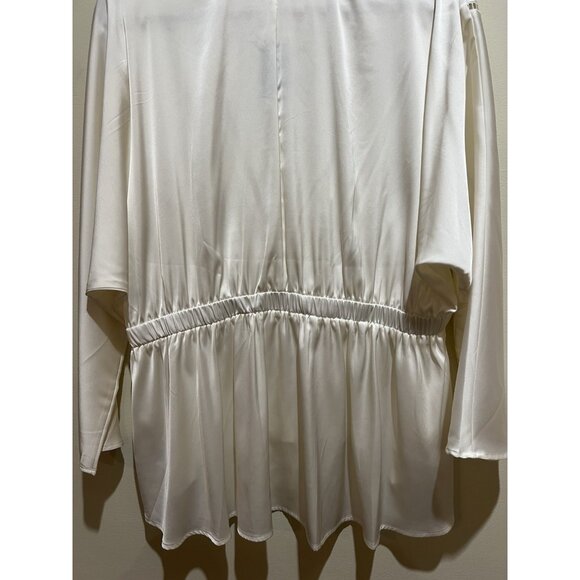 Express ~ V-Neck Long Sleeve Blouse ~ X-Large Cream Color ~ New With Tags - Picture 6 of 8